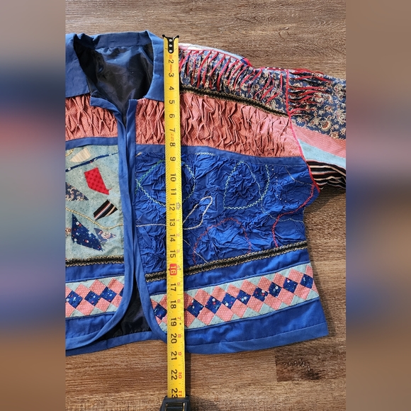 Vintage Handmade Quilted Jacket Womens L Multi color - Picture 8 of 10